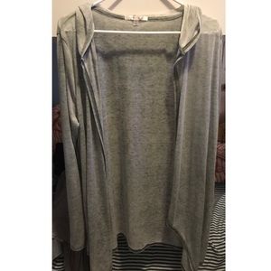 NWOT- Wash Out Grey Hooded Cardigan